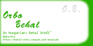 orbo behal business card